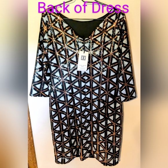 Ivanka Trump, NWT, Geometric, Sequin, Sheath Dress, Size 8 - Picture 14 of 14